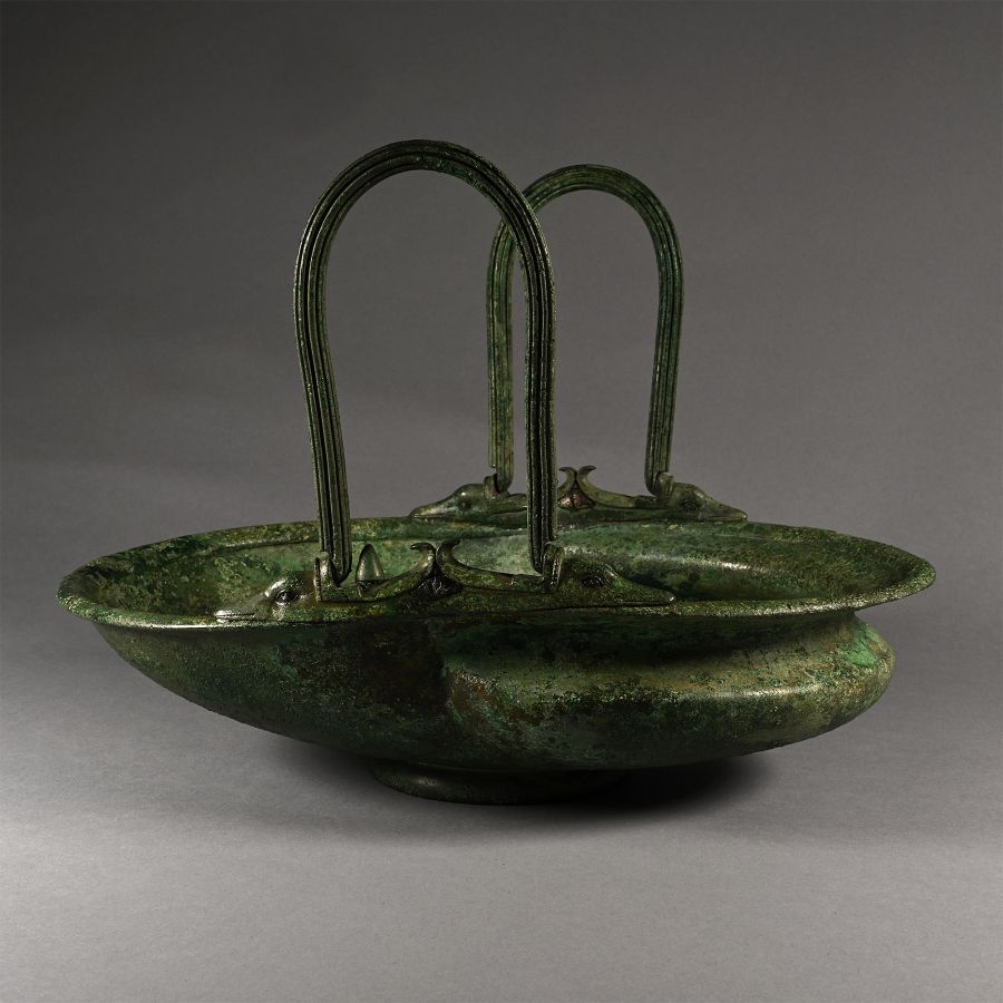 Roman Bronze Basket-Vase