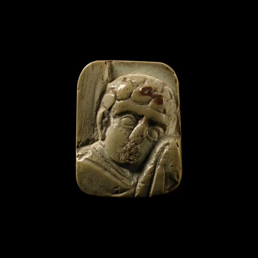 Byzantine Steatite Mount with a Saint