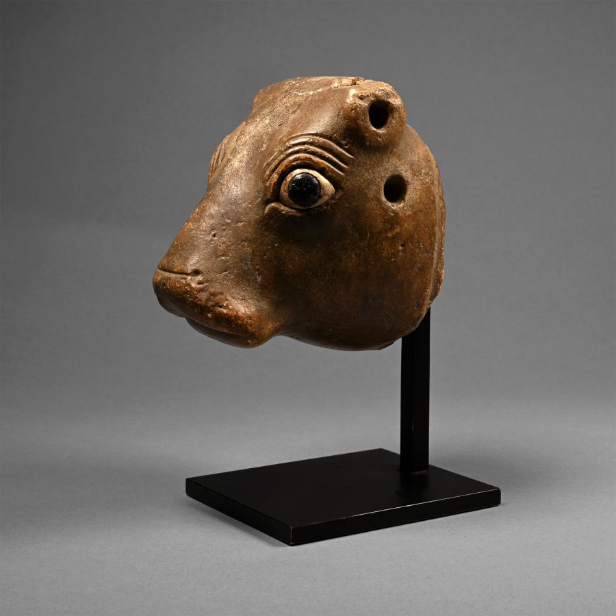 Sumerian Limestone Bull Head Protome