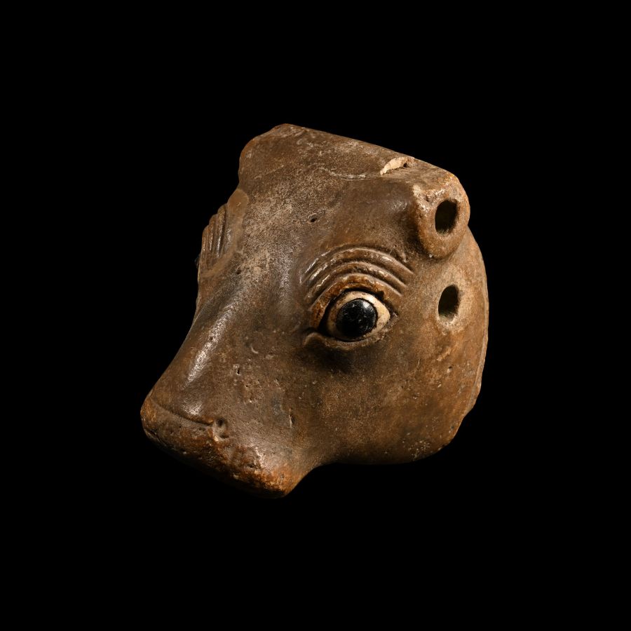 Sumerian Limestone Bull Head Protome