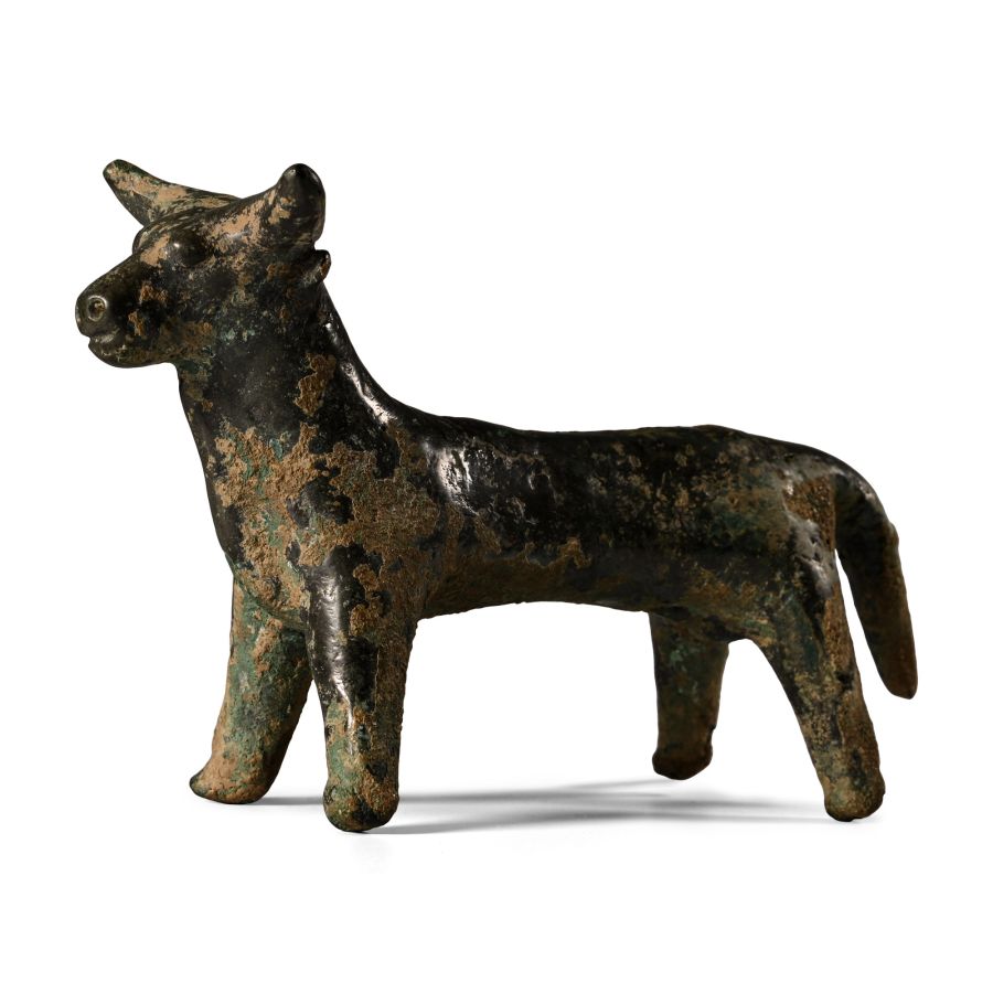 Large Western Asiatic Bronze Figure of a Bull