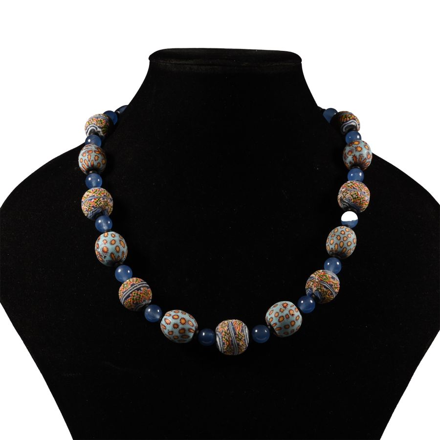 Western Asiatic Style Millefiori Glass Bead Necklace
