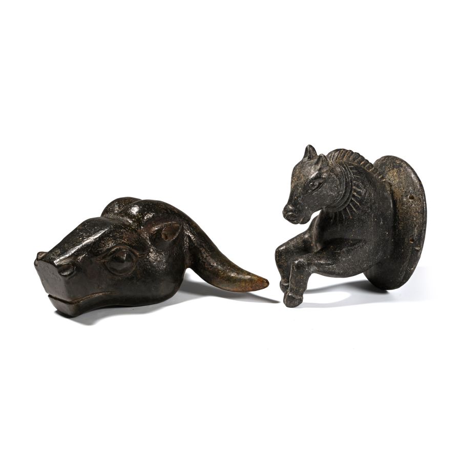 Western Asiatic Style Carved Stone Animal Group