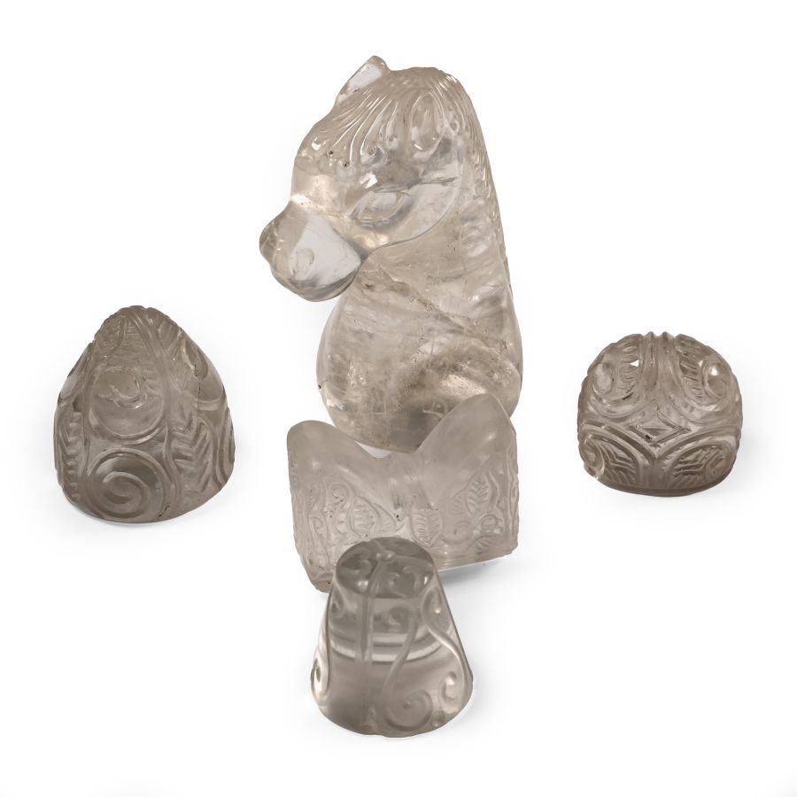 Western Asiatic Style Rock Crystal Gaming Piece Group