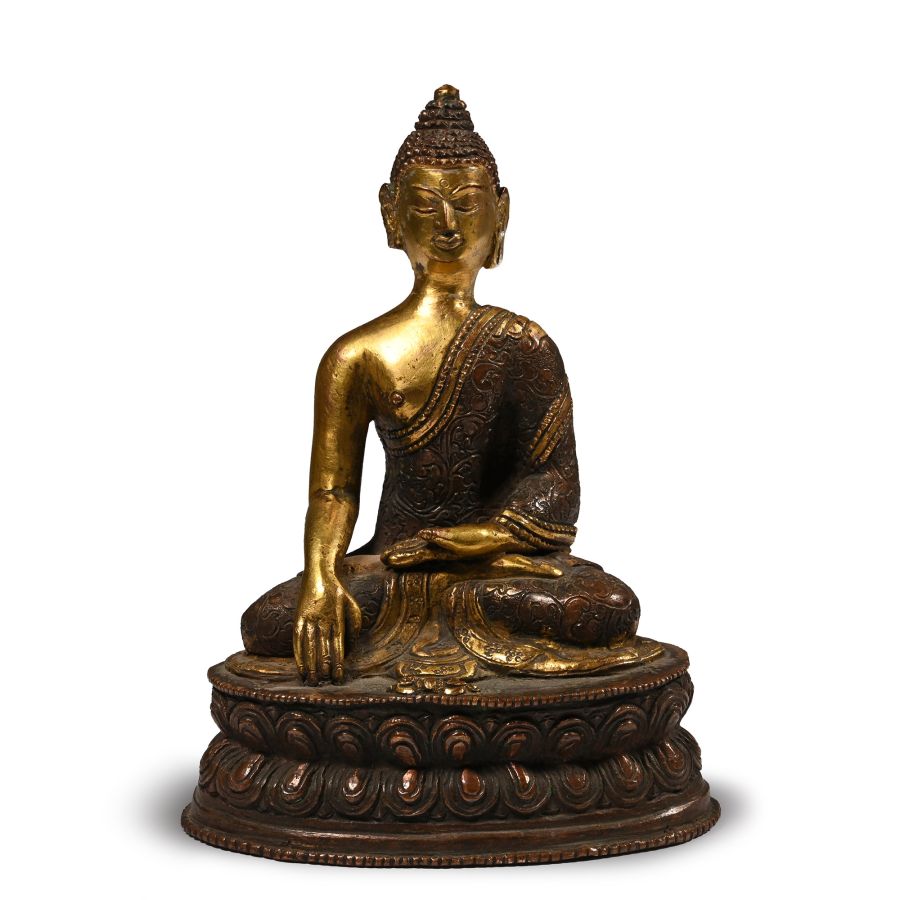 Tibetan Style Gilt Bronze Seated Buddha Statue