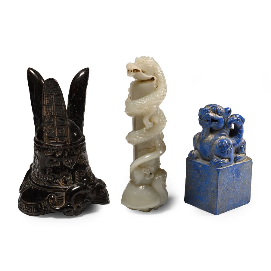 Chinese Style Stone and Other Artefact Group