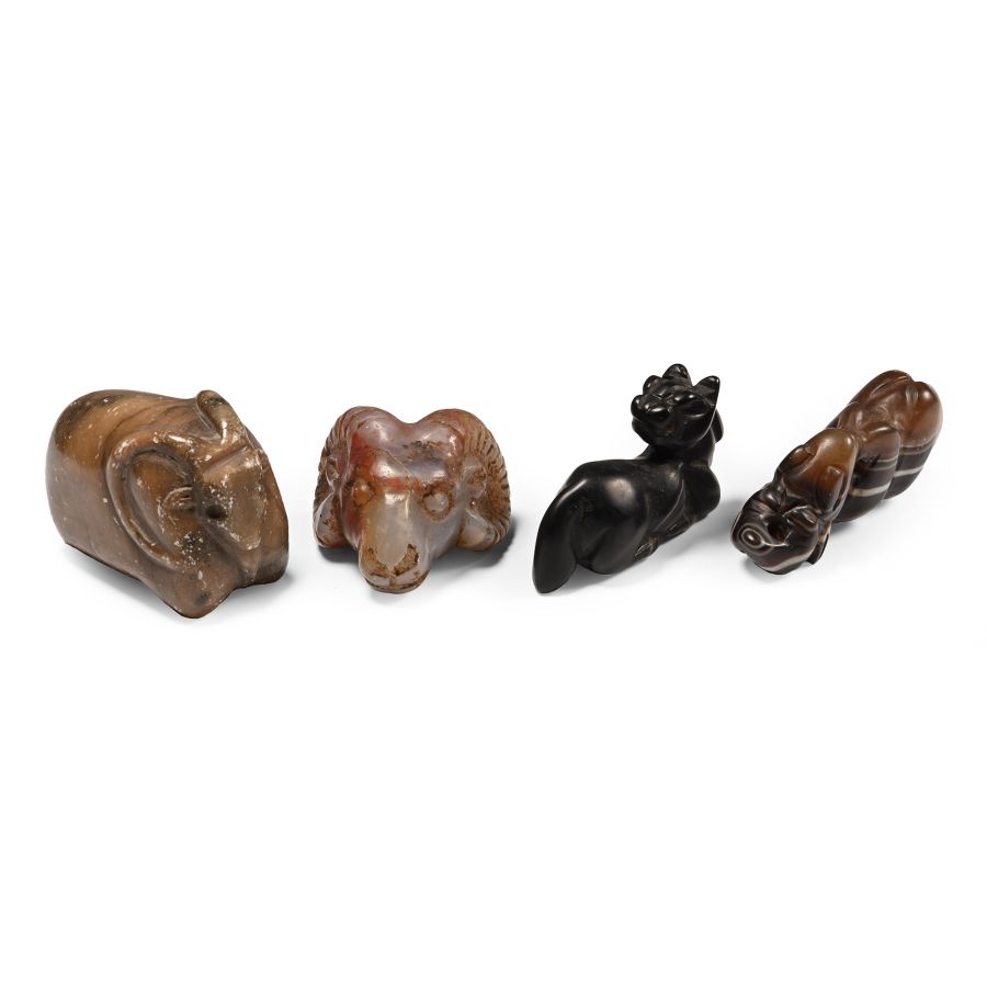 Western Asiatic Banded Stone Animal Amulet Group