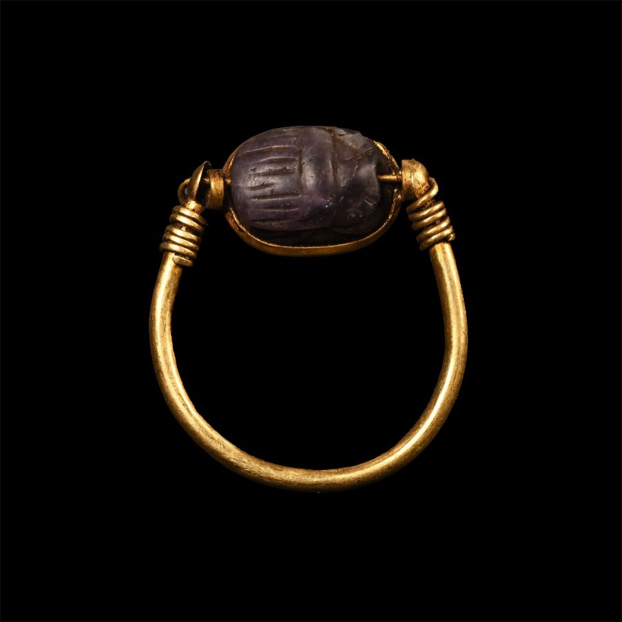 Egyptian Style Swivel Ring with Scarab