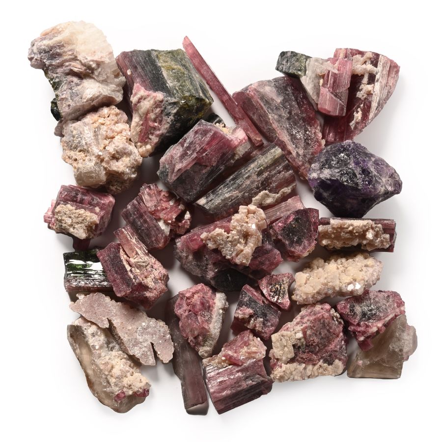 Large Natural Pink Tourmaline Crystal Group