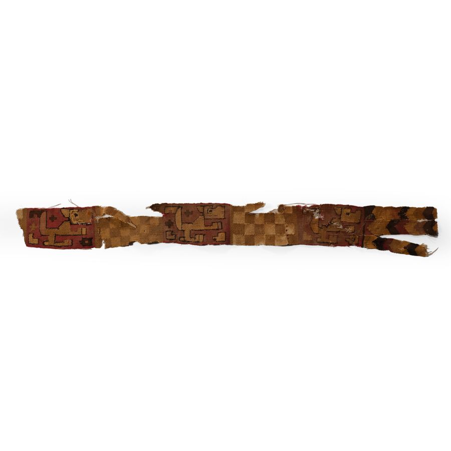 Pre-Columbian Inca Woven Fabric with Dogs