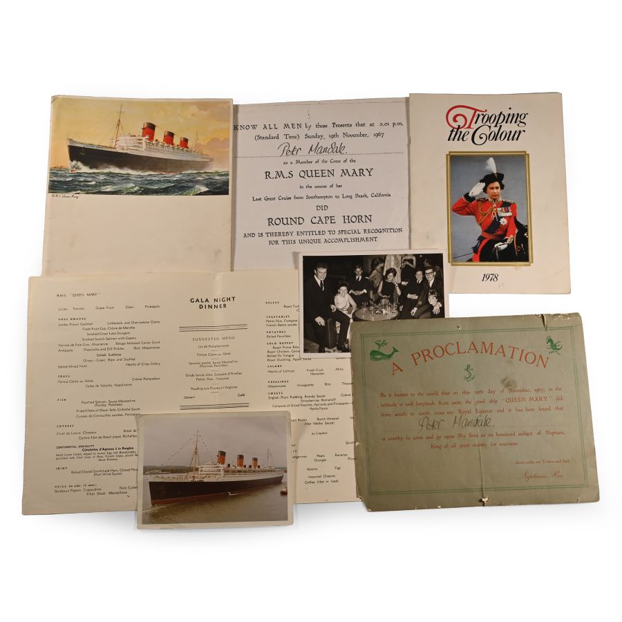Queen Mary Ship Memorabilia Group