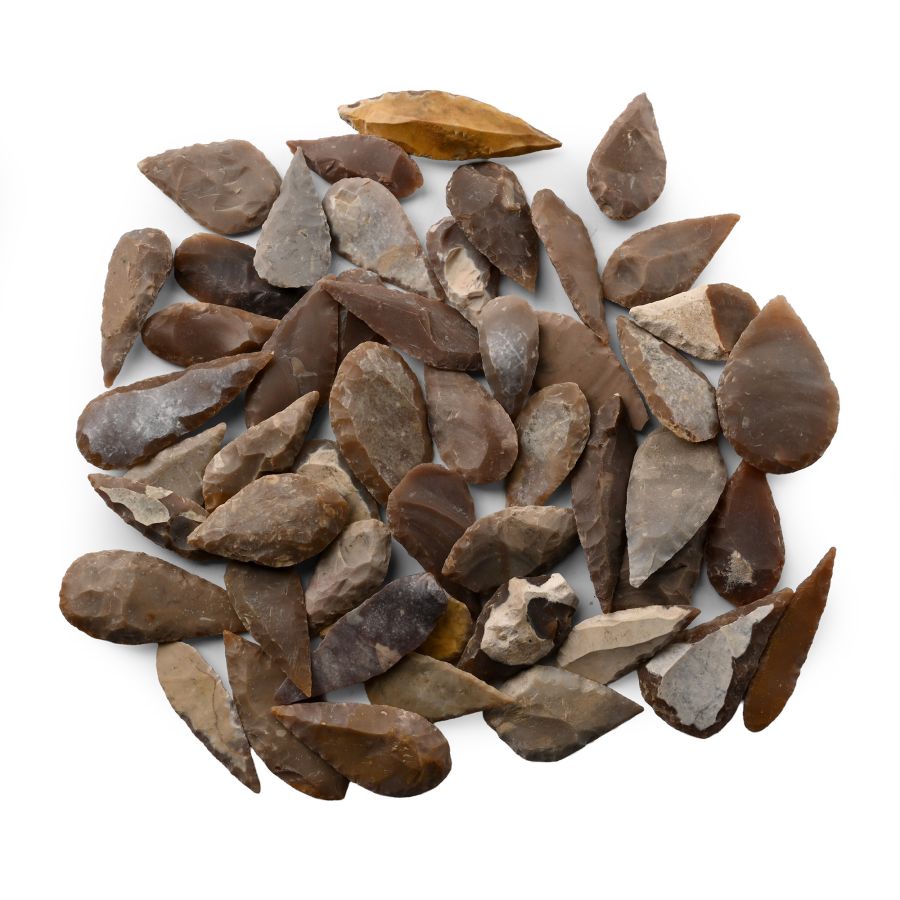 Large Stone Age Leaf-Shaped Arrowhead Collection