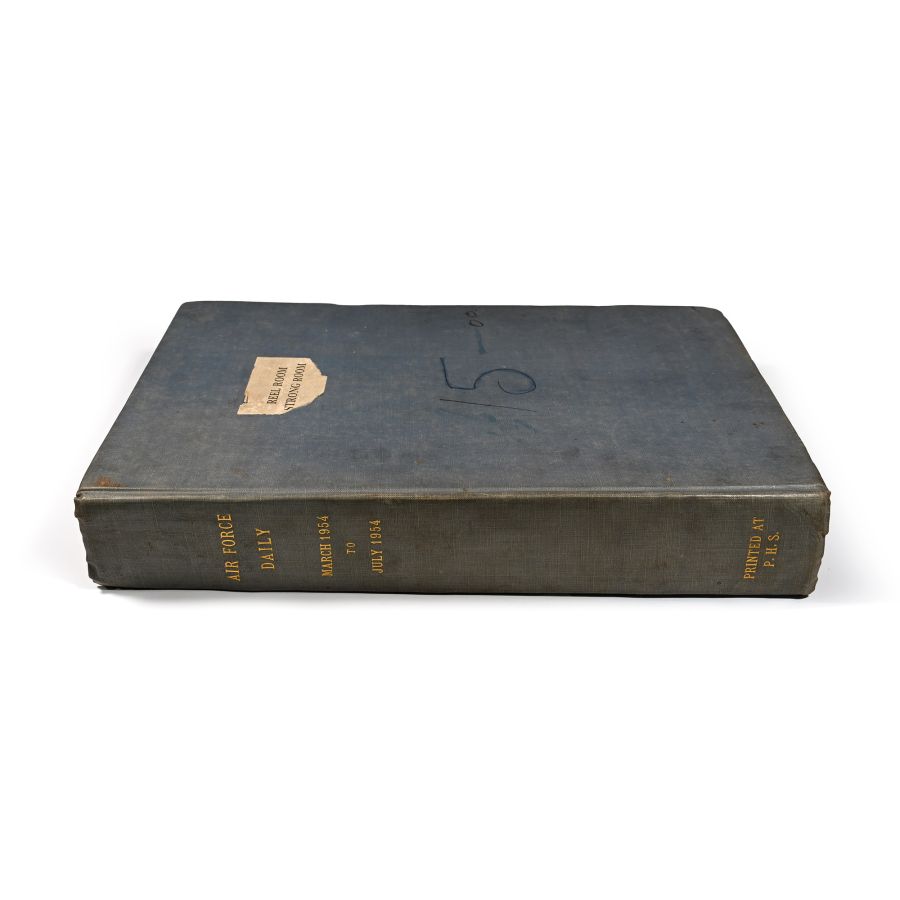 Original United States Air Force Daily Newspaper Bound 'Reel Room' Copies, March 1954 to July 1954 - 122 Publications