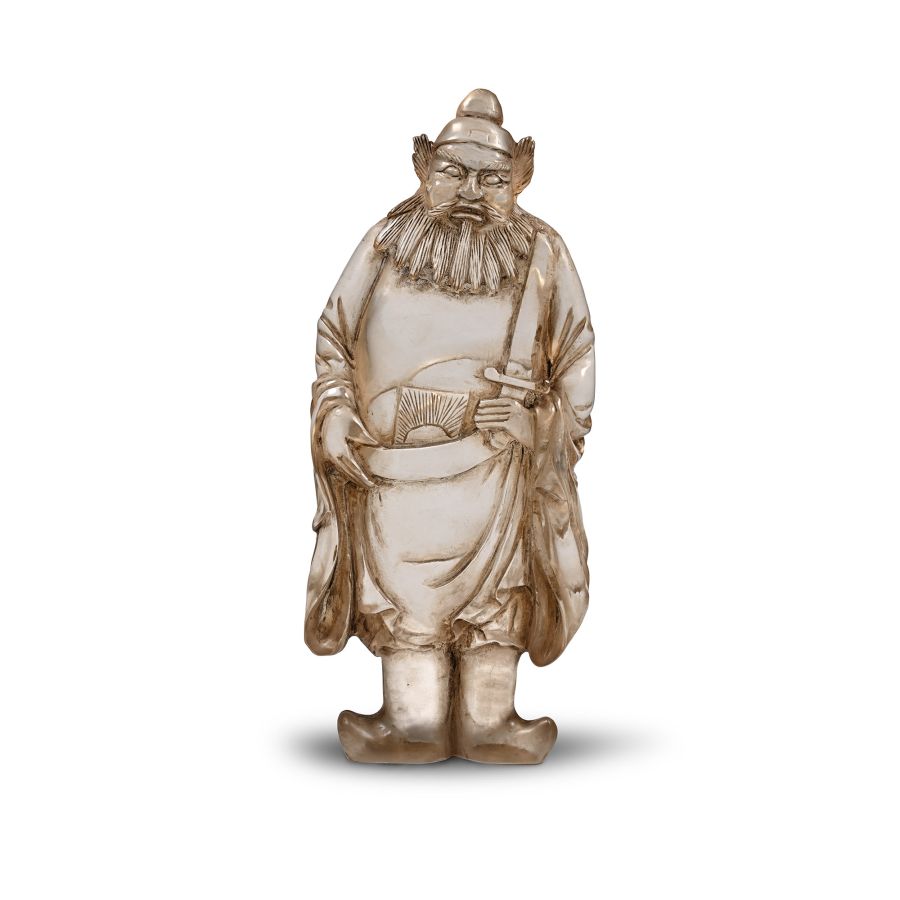 Large Chinese Style Glass Statue of a Warrior