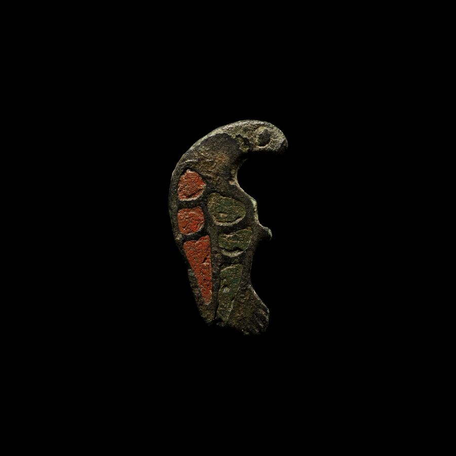 Roman Enamelled Bronze Eagle Plate Brooch