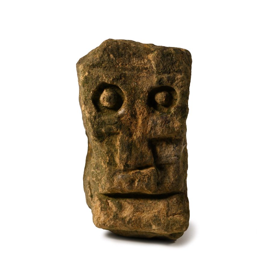 Georgian Carved Limestone Skull Stele
