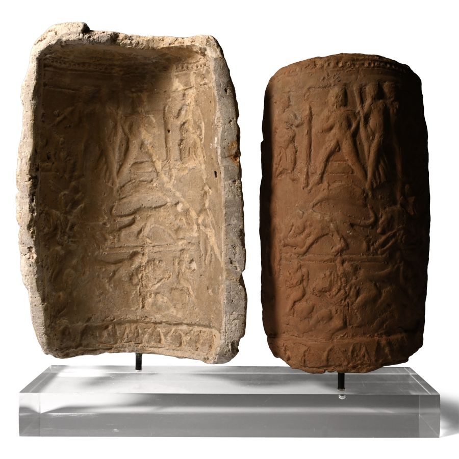 Roman Ceramic Pottery Mould with Hunting Scenes