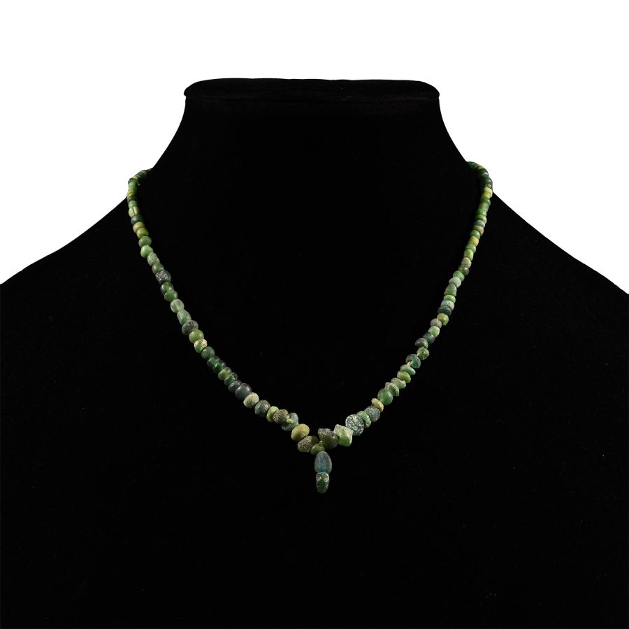 Roman Green Glass Bead Necklace String