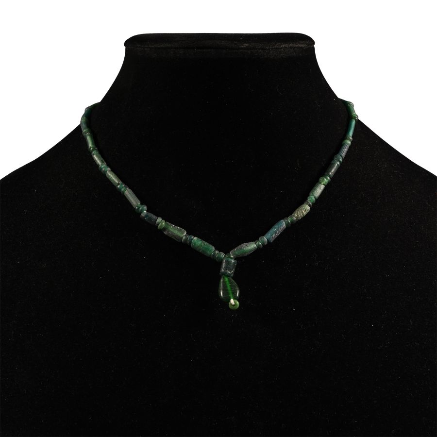 Roman Green Glass Bead Necklace String