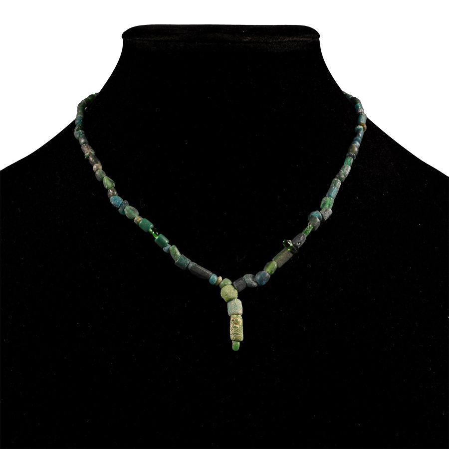 Roman Green Glass Bead Necklace String