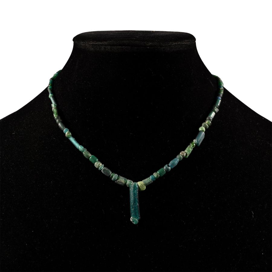 Roman Green Glass Bead Necklace String