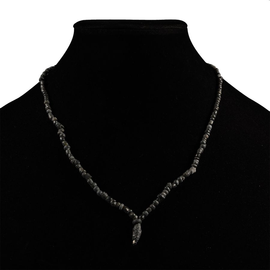 Roman Black Glass Bead Necklace String