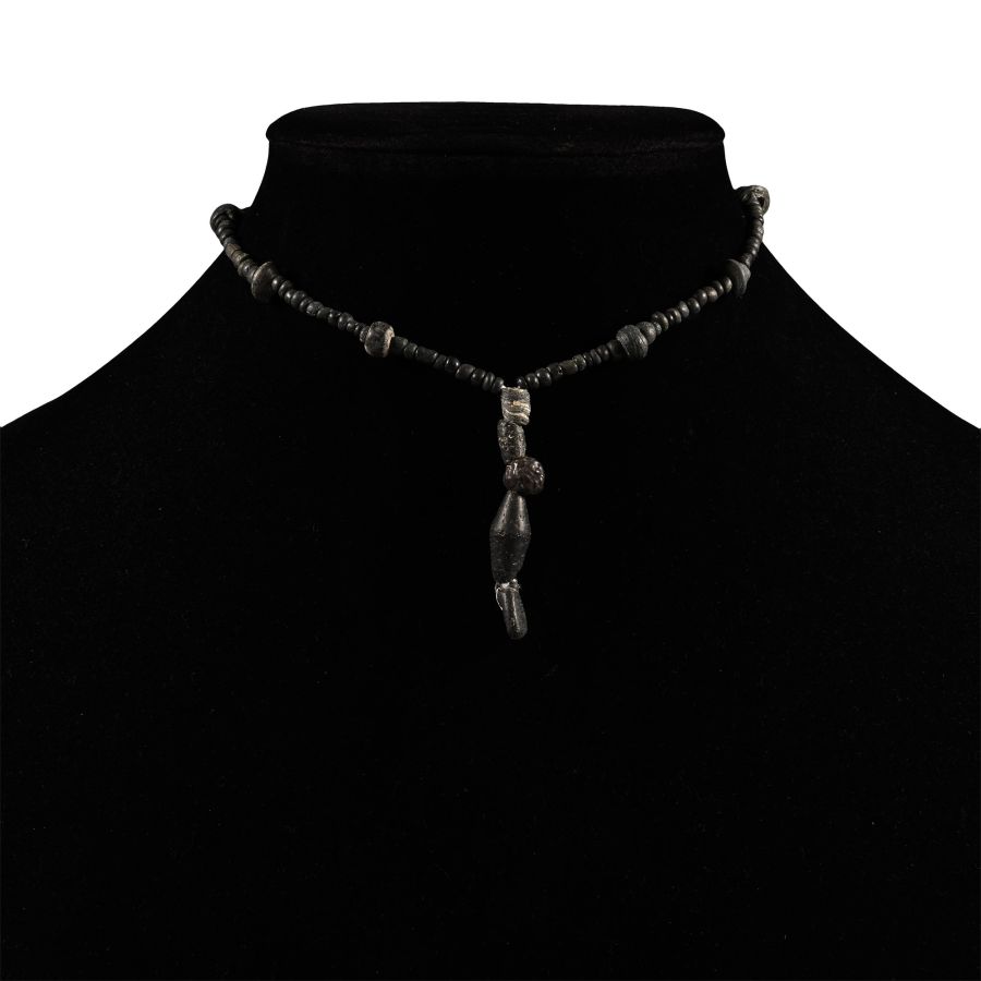 Roman Black Glass Bead Necklace String