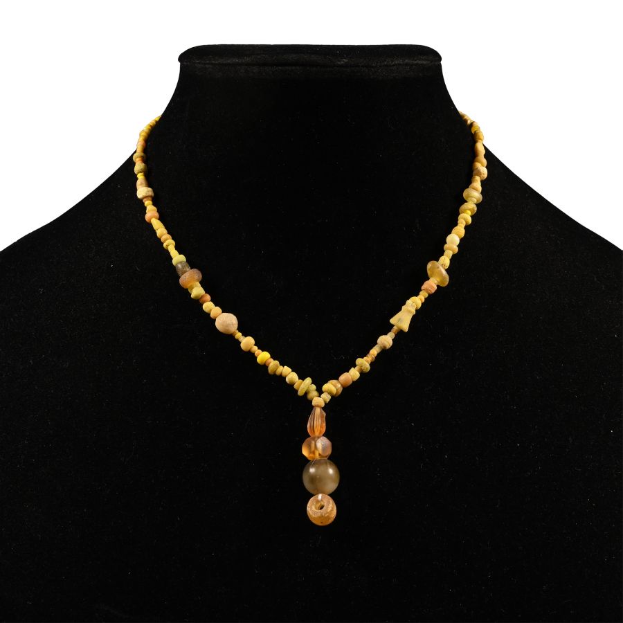 Roman Yellow Glass Bead Necklace String