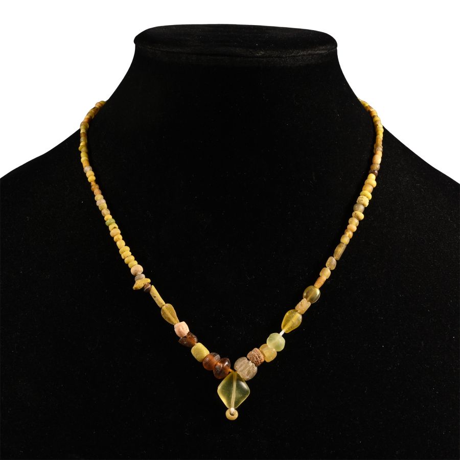 Roman Yellow Glass Bead Necklace String