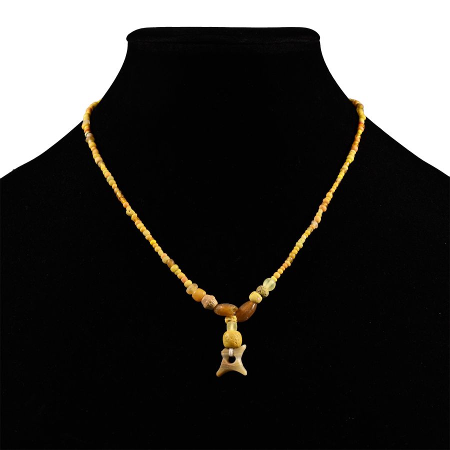 Roman Yellow Glass Bead Necklace String