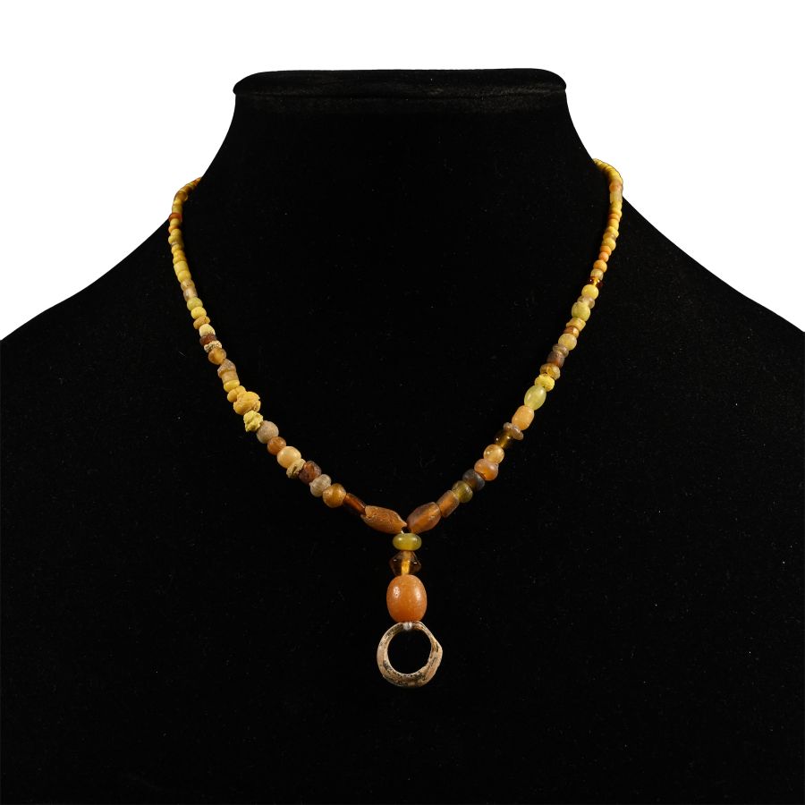 Roman Yellow Glass Bead Necklace String