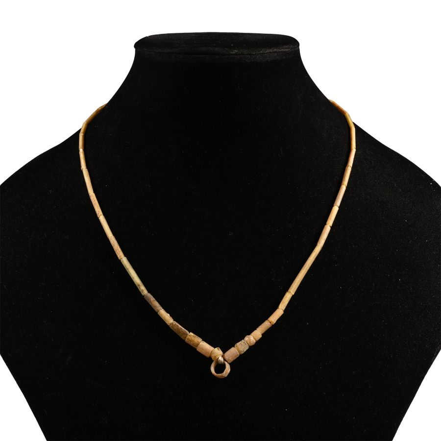Roman Pale Yellow Glass Bead Necklace String
