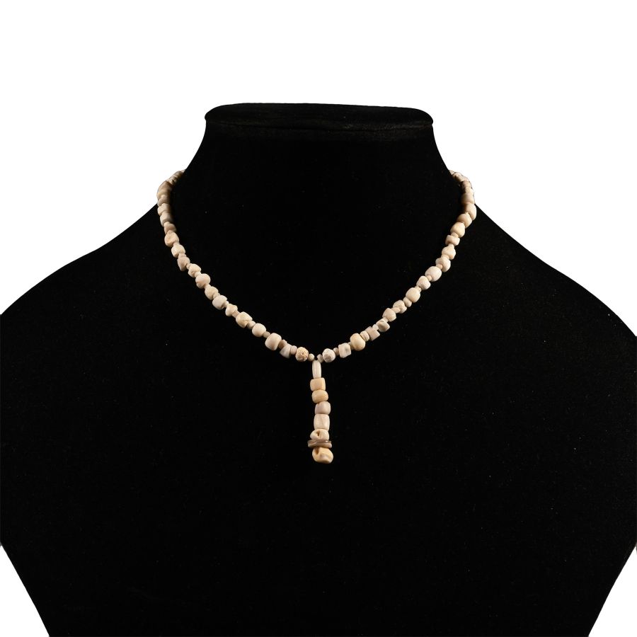 Western Asiatic White Stone Bead Necklace String