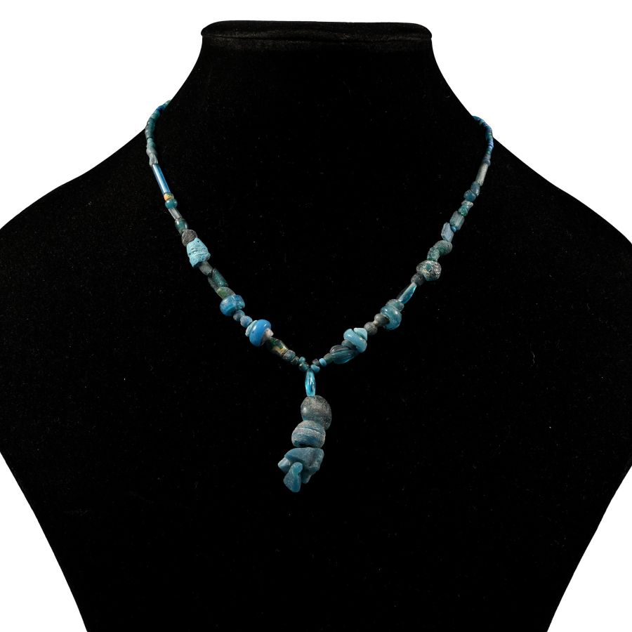 Achaemenid Pale Blue Glass Bead Necklace String