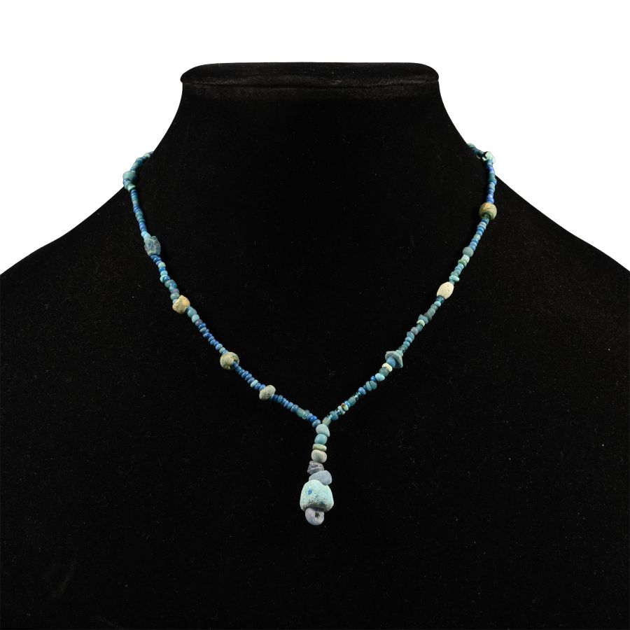 Achaemenid Pale Blue Glass Bead Necklace String