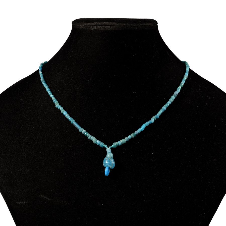 Achaemenid Pale Blue Glass Bead Necklace String