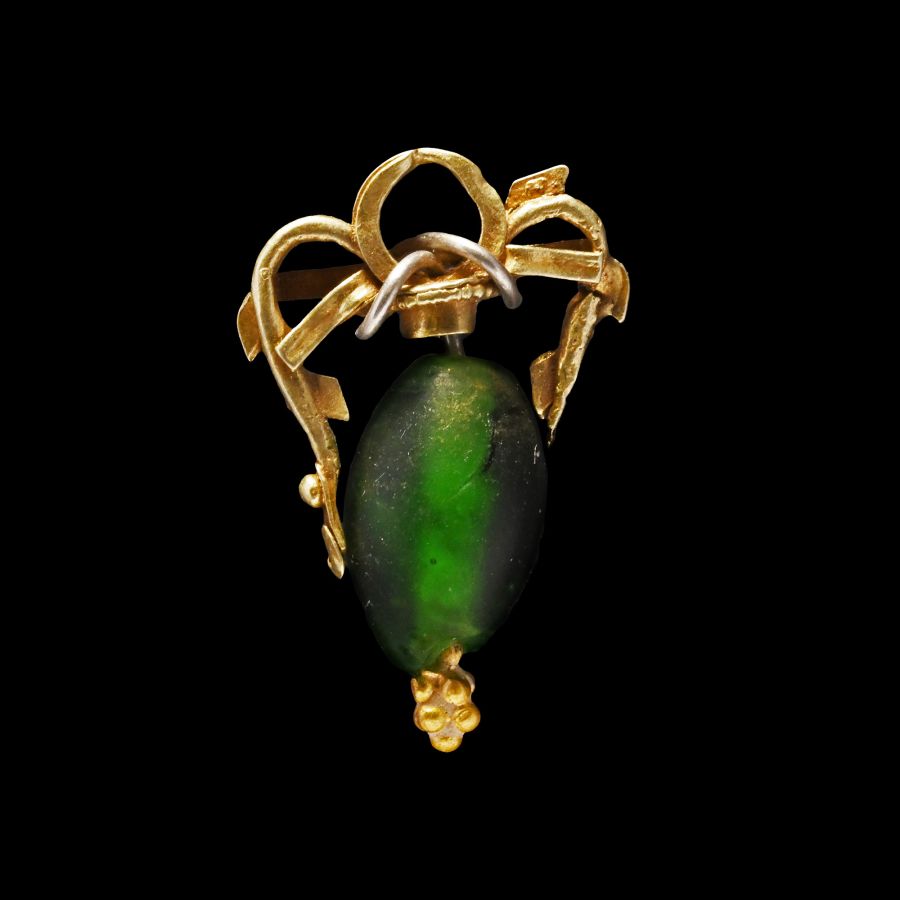 Greek Gold Pendant with Dolphin Shoulders