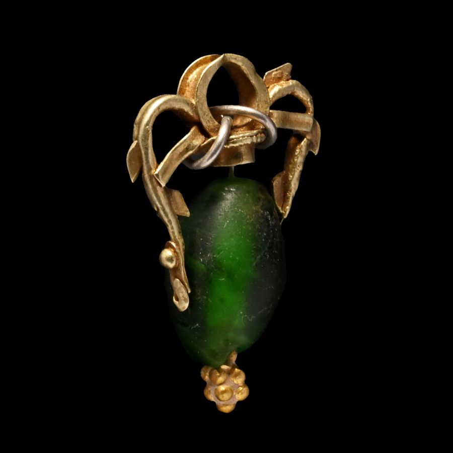 Greek Gold Pendant with Dolphin Shoulders