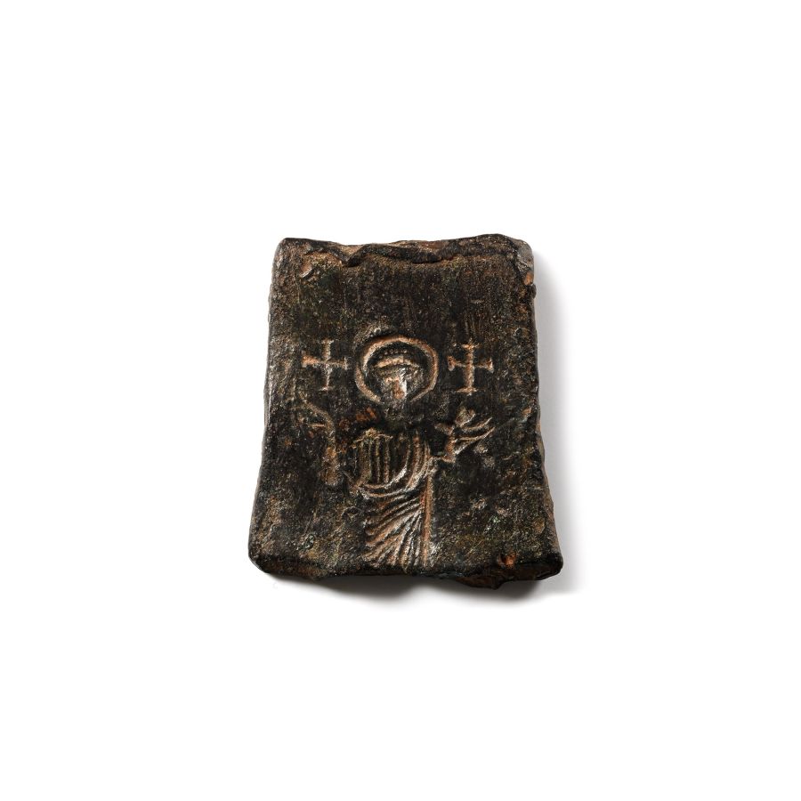 Byzantine Bronze Patrix Die of a Saint