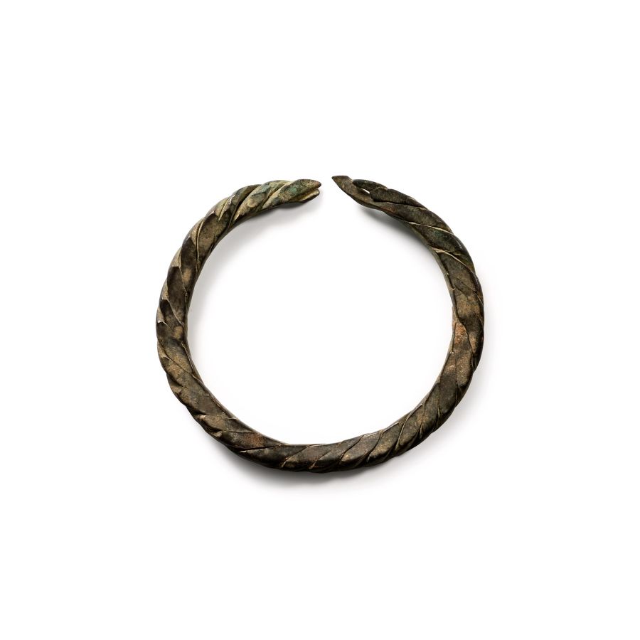 Viking Age Bronze Twisted Bracelet with Flattened Terminals