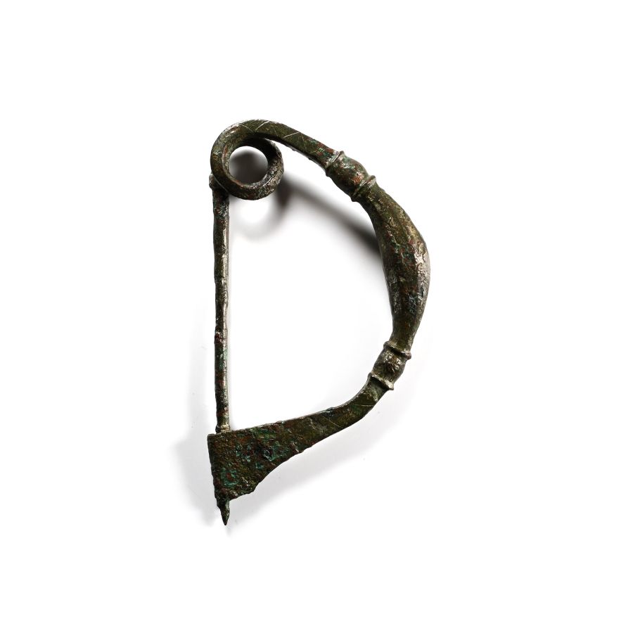 Large Greek Bronze Bow Brooch