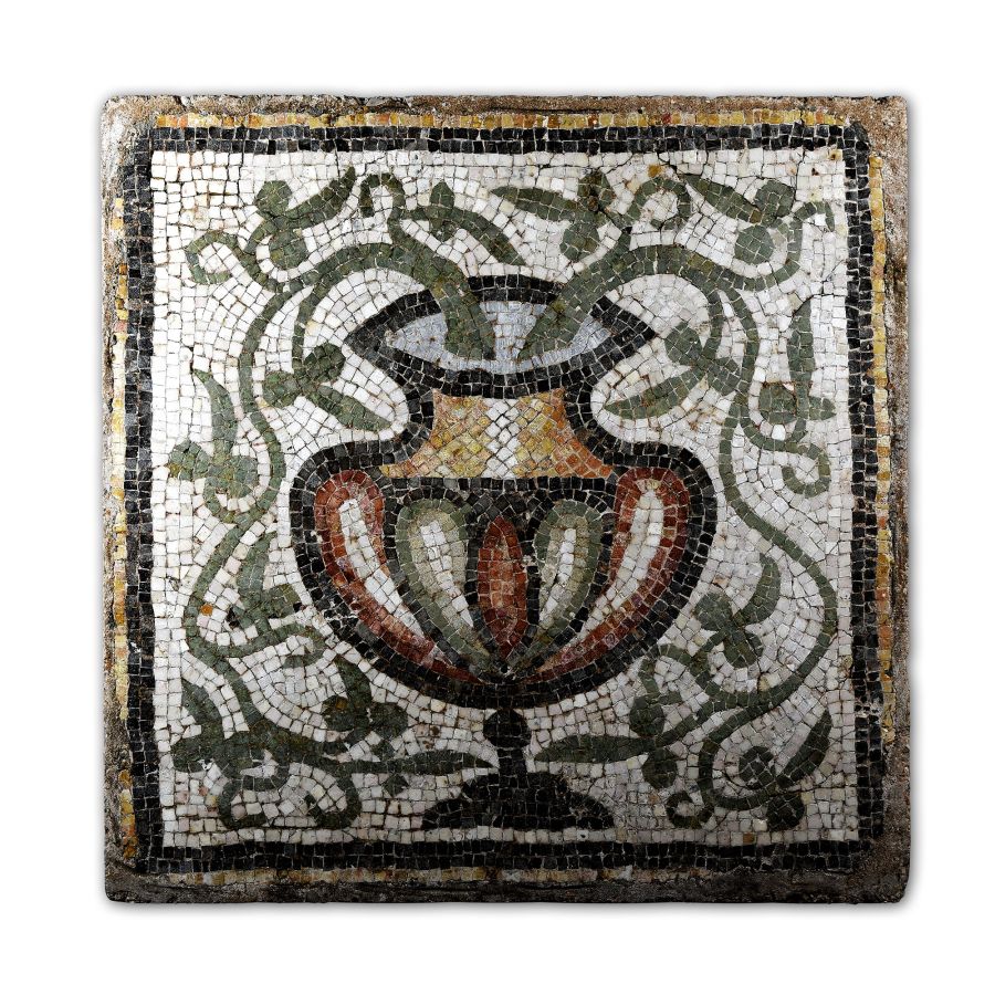 Roman Mosaic with Kantharos and Vines