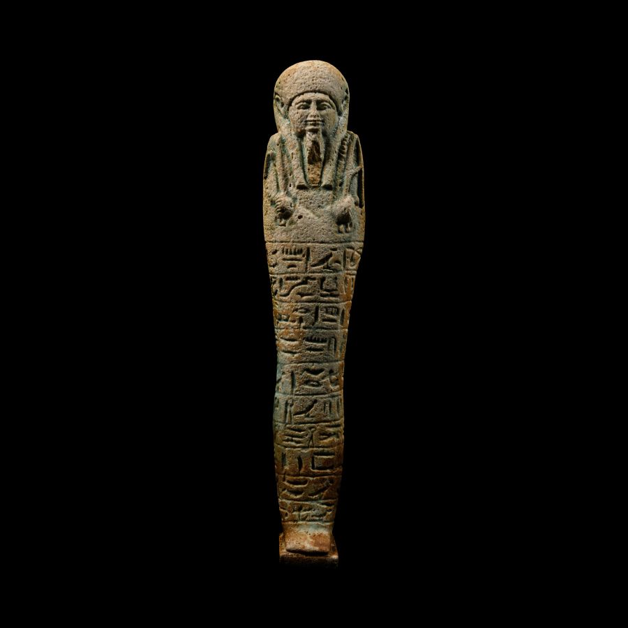 Egyptian Blue Glazed Hieroglyphic Shabti for Ta-Amun