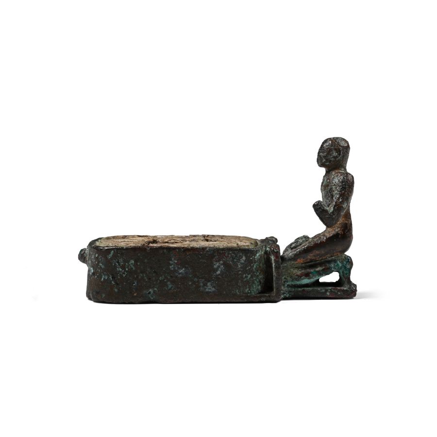 Egyptian Bronze Offering Table with Ramesses II Cartouche