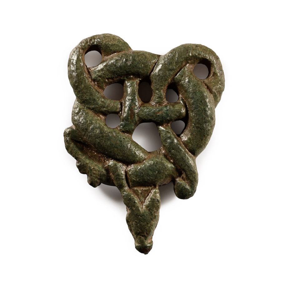 Anglo-Scandinavian Viking Bronze Interlaced Beast Mount