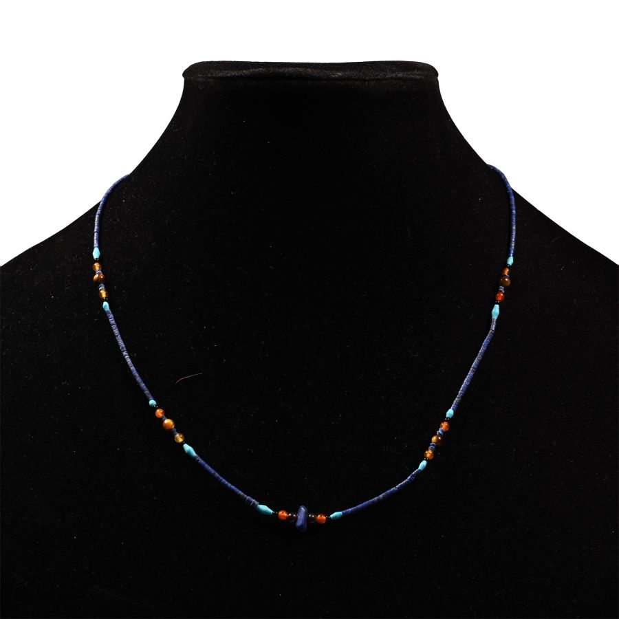 Bactrian Style Turquoise and Lapis Bead Necklace String