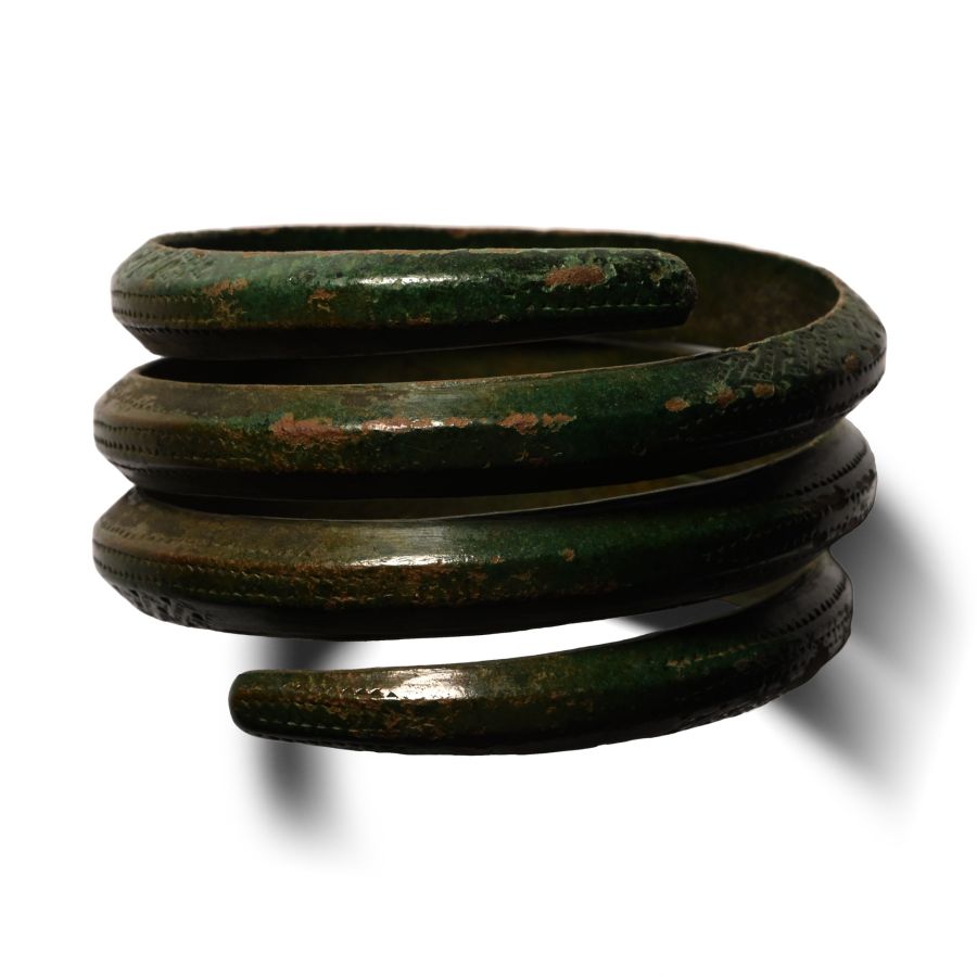 Viking Bronze Decorated Arm Bangle