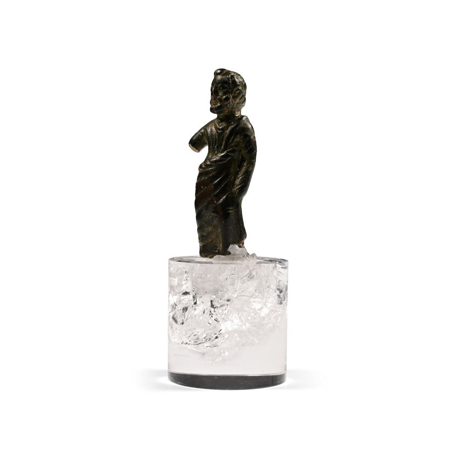 Roman Bronze Statuette of Bearded Divinity