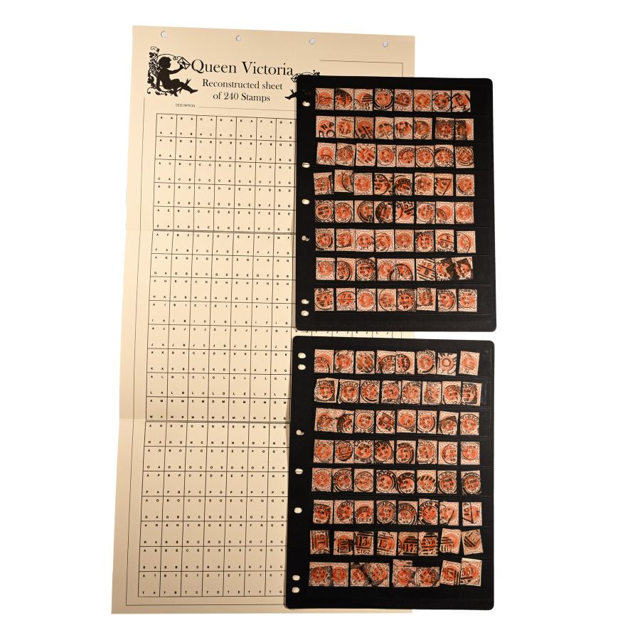 Queen Victoria Half Penny Orange Stamp Group.