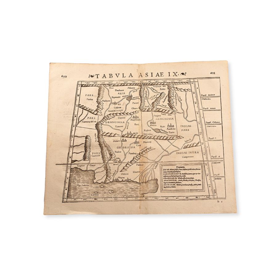 Map of Tabula Asiae IX, Pakistan in Asia by Sebastian Munster